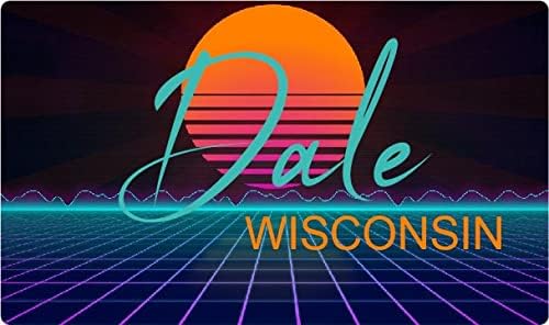 Dale Wisconsin 2 x 1,25-inčni vinilni dekal Stiker Retro Neon dizajn