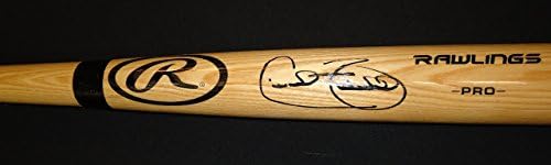 Cecil Fielder Autographing Rawlings Pro Bat - Tan