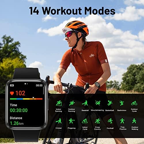 Tykoit Smart Watch, fitness tracker sa 1,78 inčnim amoliranim ekranom, monitorom otkucaja srca, kisika