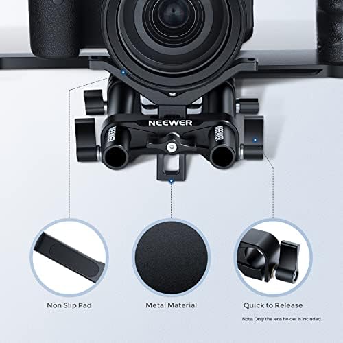 Neewer Telefoto dugi nosač objektiva, držač objektiva u obliku oblika sa 35 mm vertikalnim podešavanjem, kompatibilan sa DSLR kamerom rame za rame sa šipkama od 15 mm - LSB35