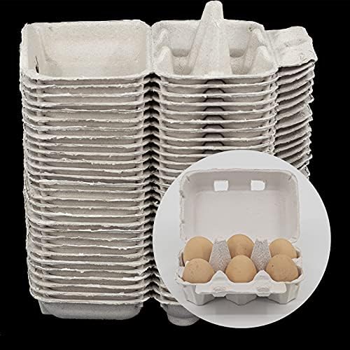 30 komada papirnih kartona za jaja za kokošja jaja pulpa Fiber držač posude za jaja Bulk drži 6 Count jaja putni kontejneri za skladištenje jaja porodične farme uključeni 40 etiketa White Wishope