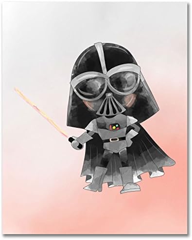 Star Wars rasadnik Decor Prints - Set od 6 akvarelnih originalnih umjetničkih fotografija-Princeza Leia R2D2 CP3O Chewbacca Han Solo Darth Vadar Luke Skywalker Yoda