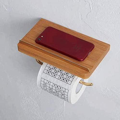 Doubao WoAL papir držač sa policom, držač toaletnog tkiva Dvostruki zid montiran za spremanje mobilnog