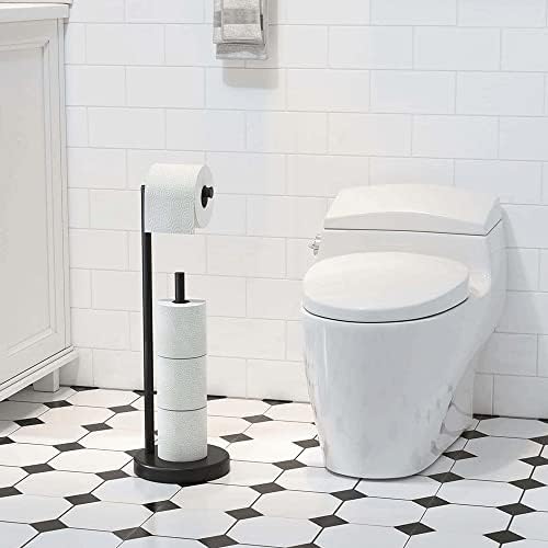 LXOSFF toaletni držač za papir zlato, slobodno stojeći toaletni držač za papir sa rezervom za 4 rezervne role, čvrsta baza, toaletna polirana tkiva polica za polaganje papira