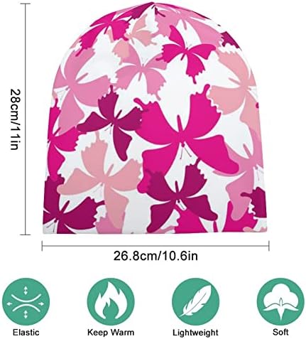 Pink Butterfly Dream Unisex Beanie Hat Topla lubanja Kapa pulover za spavanje Ležerne prilike