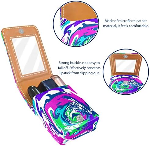 ORYUEKAN Mini torba za šminkanje sa ogledalom, torbica za kvačilo od umjetne kože, Psyche Art