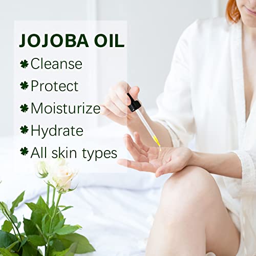 Yecuce Jojoba ulje, čisto organsko hladno prešano hidratantno višenamjensko ulje jojobe za nokte za kosu na licu, prirodno ulje za lice za Gua Sha masažu, pogodno za muškarce i žene,2.02 fl oz