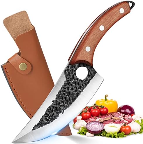 Mesarski nož, Bicico nož za otkoštavanje ručni kovani pećinski nož Ultimo noževi kuharski nož sa omotom nož za rezanje mesa Cleaver Viking nož za kuhinju Hussk japanski nož za kampovanje planinarenje BBQ Home Brown