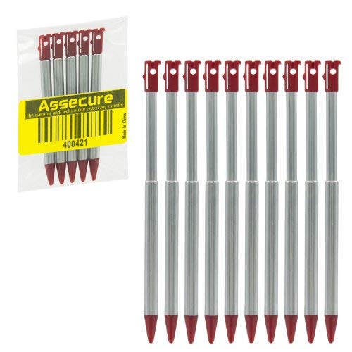 Assecure Metal produžna olovka za 2012 Nintendo 3DS - 10 pakovanje crveno / ZedLabz