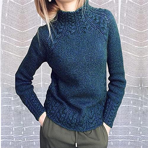 Džemper izruganja za žene lagana tanka fit dugi rukav kornjačice džempere petite petite kabel pleteni