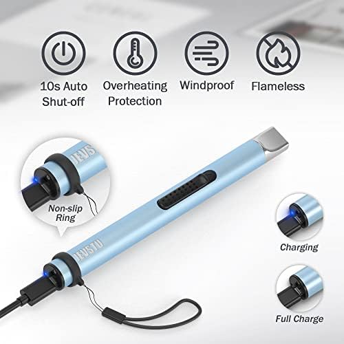 Svjetlićeni lak, električni upaljač punjiv USB upaljač, luk vjetrootran plazma lakši dugačak štap sa konopom