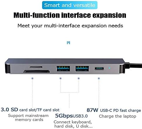 N / A USB HUB C Adapter 6 u 1 USB C na USB 3.0 HDMI kompatibilnu priključnu stanicu USB-C Tip C 3.0 Splitter