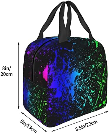 Kagicolin Rainbow of Neon Paint Splatters torba za ručak izolovana tote kutija za žene i muškarce Work Picnic School ili Travel
