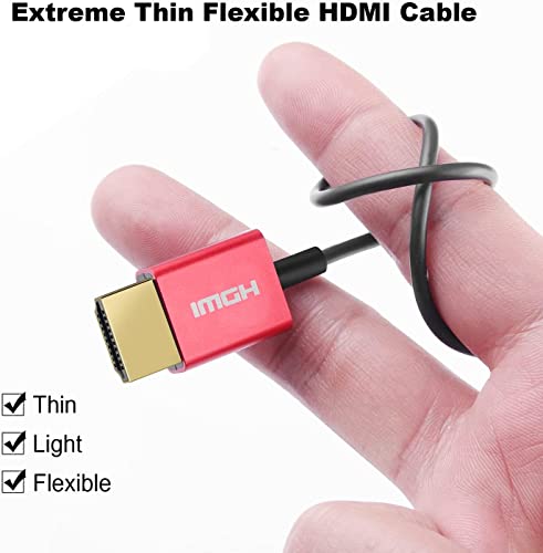 Pleuk 4k 8k Micro-HDMI do HDMI 3FT / 1M, brzi 48Gbps HDMI 2.1, ultra tanki HDMI kabel φ3.6mm, suppot 4k @ 60hz, 4k @ 12hz (A-D 1m)