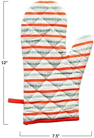 Creative Co-op 12 L x 7-1 / 2 W Pamuk Hot Mitt W / Stripes, višestruki u boji za zabavu