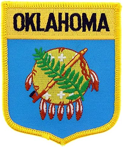 Oklahoma Državna zastava Shield izvezena zakrpa, sa željeznim ljepilom