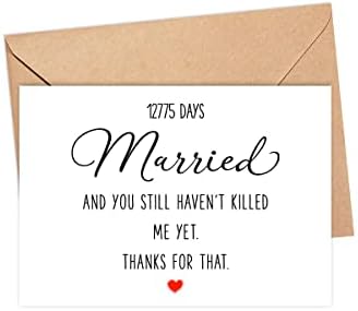 DiandDesignGift 12775 dana oženjena kartica - smiješna kartica za 35. godišnjicu braka-kartica za godišnjicu 35 godina muž supruga par - poklon za muža-za ženu -za baku - za Djeda