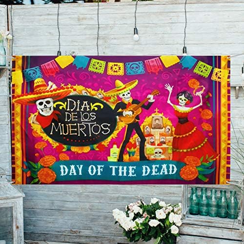 Dan poslastih banera za ropče, 6 x 3,6 ft Mrtva stranka isporučuje lubanje fotografija pozadine kabine za Halloween-party ukrase