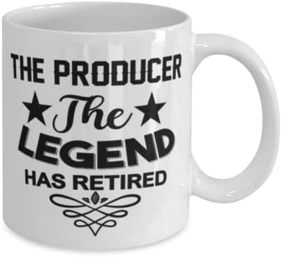 Šolja producenta, legenda je u penziji, novitet jedinstvene ideje za poklone za producenta, šolja za kafu šolja za čaj Bijela