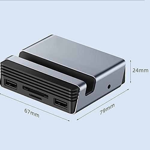 HOUKAI USB C Hub Type - C priključna stanica Type-C do 4K HDMI-kompatibilni PD SD/TF čitač kartica RJ45 stalak