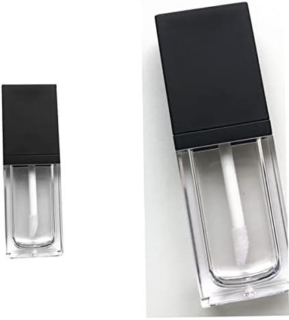 FOMIYES 5kom ravna kvadratna cijev za usne Crna bočica za usne sjajilo za usne prazna bočica prozirna posuda