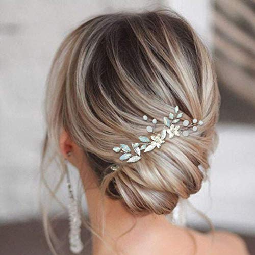 Casdre Crystal Bride vjenčane igle za kosu Srebrni cvijet Bridal hair Piece Rhinestone Hair Accessories For Women and Girls