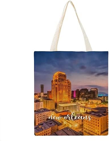 New Orleans Platnena torba Cityscape Fold torba za kupovinu ogromna torba za žene djevojke Camping Travel Lover