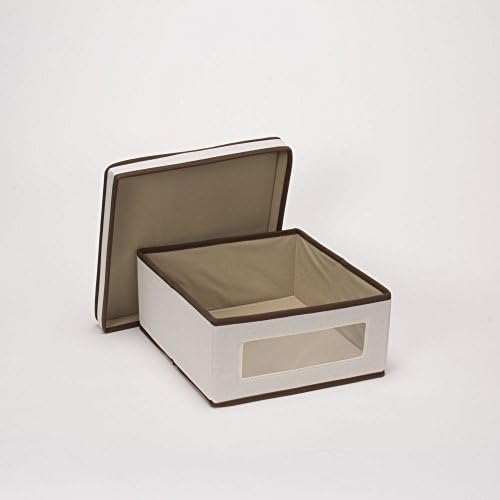 Osnovi domaćinstava 510-3 kutije za skladištenje vida sa poklopcima | 3 komada set | Prirodna platna sa smeđom oblogom