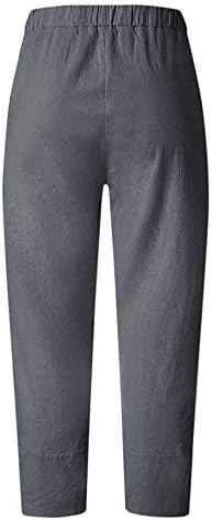 Ethia Plus Veličina Capri hlače Palazzo elastično-stručni rašili pamučni posteljine sa džepovima Atletske hlače za muškarce