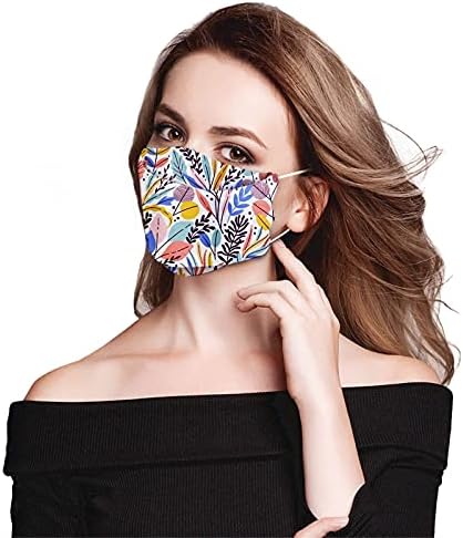 JMETRIE 50pc maske za jednokratnu upotrebu za odrasle, 4-slojna maska za štampanje cvijeća za lice, 3d
