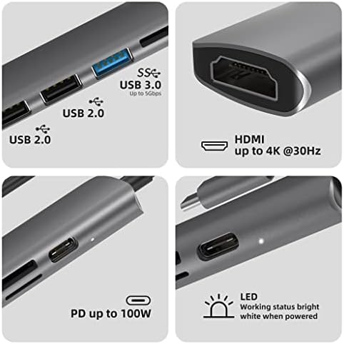 ASUVUD USB 3.1 Tip-C na Adapter 4K USB C čvorište sa čvorištem 3.0 2.0 TF SD čitač PD za USB C razdjelnik
