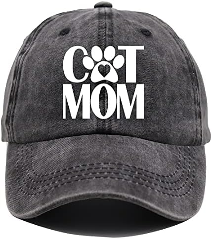 Hhnlb mačka mama & amp; Tata šešir, Funny Cats Lover Podesiva oprana bejzbol kapa poklon za roditelje parova