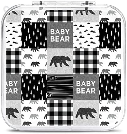 Baby Bear Patchwork jorgan Top Buffalo Plaid 12-u-1 držač futrole za kartice za igru forSwitch 12 slota