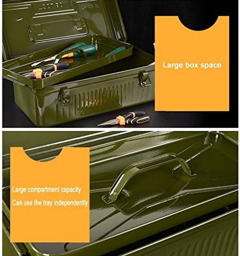 Xiaoheshop alat za nošenje kutije za alat Tool Portable zadebljanje kovano željezo trajno kutija za alate za dijelove alata i transport alatnih kutija za skladištenje