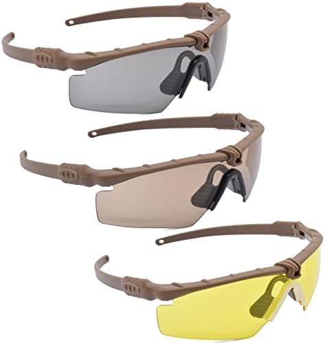HDLSINA taktičke naočale protiv magle za snimanje za maglu za muškarce Unisex Vojne sigurnosne zaštitne naočale set od 3