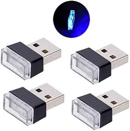 SB dijelovi Auto USB unutrašnje atmosferske lampe 4kom plave, univerzalna Mini Led USB svjetla za dekoraciju