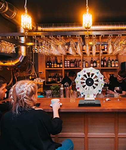 Nuscen Ferris držač čaša za kotače s rotirajućim LED stalkom za vino i staklenim poslužavnikom za koktele za KTV noćni klub i uređenje kućnih zabava-jedinstven, moderan poslužavnik i držač za vino na panoramskom kotaču