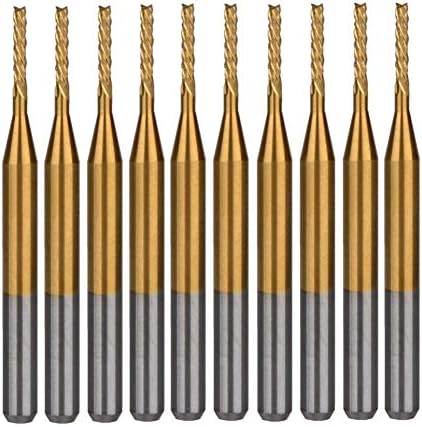 XMEIFEITS alati za sečenje 10kom 3.175x1.6x8.5mm titanijum levom rukom nadole rezani kukuruzni zubi Bit PCB mlin rezač krajnji mlin