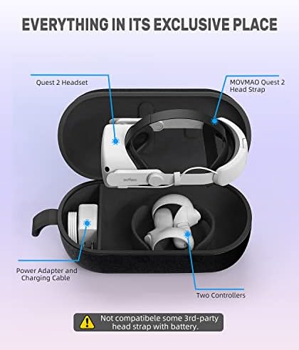 MOVMAO Trup koji se može kompatibilan sa Oculus Quest 2, tvrdom torbom za slušalice sa elitnim remenicama