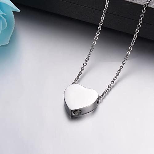 DOTUIARG Memorijalne urne u obliku srca ogrlica ljudski / Kućni kovčeg za pepeo kremiranje privjesak od nehrđajućeg čelika nakit se može otvoriti