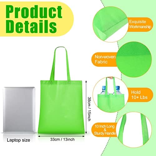 Jexine 100 Pakovanje netkanih torbi rasutih 13 x 15 inča velike torbe za višekratnu upotrebu sa dugim ručkama