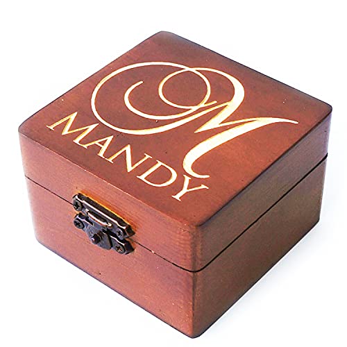 Personalizirana braon drvena djeverska kutija, kutija za nakit, poklon za vjenčanje, poklon djeveruša, vjenčanja