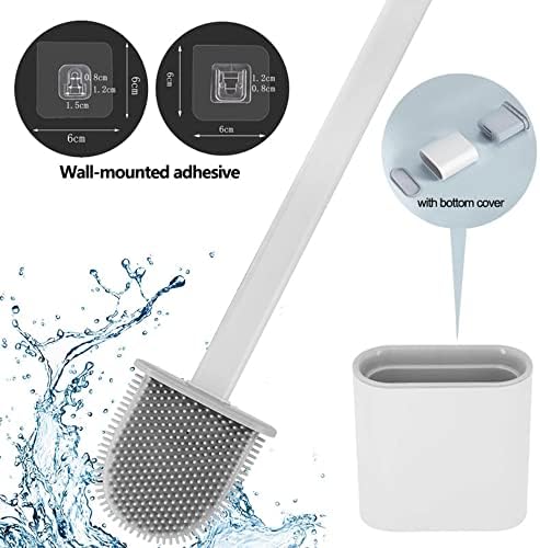 Kompletna četkica i držač, kompaktna silikonska toaletna četkica za kap-otporna na ventilacijsku utora