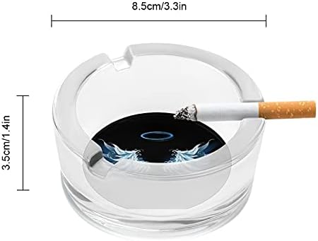 Plavi anđeoska krila Moderni okrugli stakleni ladici za pepeo prijenosni ukrasni cigareti za cigarete