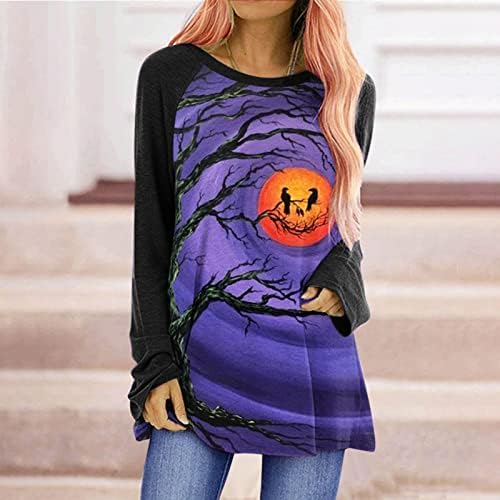 Teen Girls Kawaii Bluuses Pumpkin Cat Graphic Top majice Dugi rukav Crewneck Festival Halloween