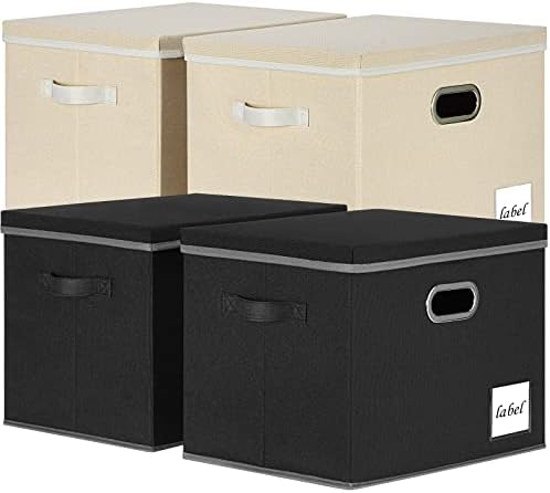 PFFVRP EXTRA Velike kante sa poklopcima, 16 x12 x12 Sklopive posteljine kutije za odlaganje