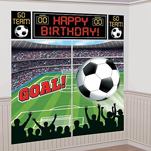 AMSCAN nogometni gol za rođendan Party Soccer Sets Sets zidni komplet za uređenje, višebojni