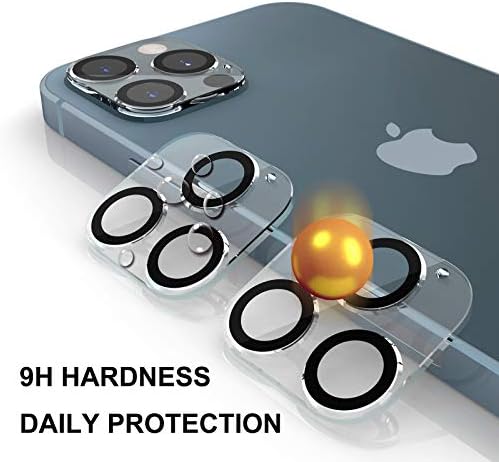 Tuopuna zaštita sočiva kamere sa krugom protiv odsjaja, za Apple iPhone 12 Pro 6.1 inch, [3 pakovanje] 9h HD prozirno kaljeno staklo