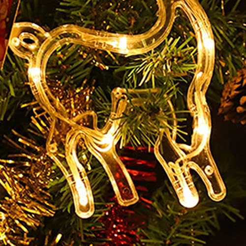 Božić dekoracije Božić svjetlo, 1 Set Božić svjetlo Sucker dizajn izdubiti Glowing Elk Bell snjegović