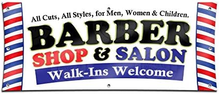 Barber Shop & Salon Baner Open Lounge Sign Ljepota Prikaz frizura Popis stup